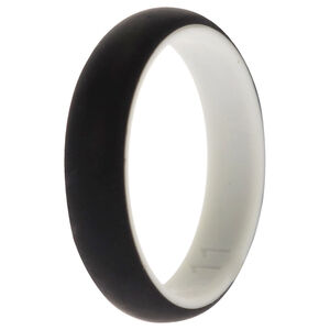 Silicone Wedding 2Layer Ring - White-Black by ROQ for Women - 11 mm Ring